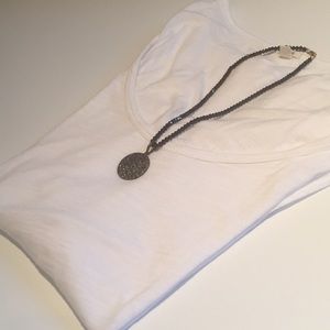 J. Crew White Scoop Neck Tee